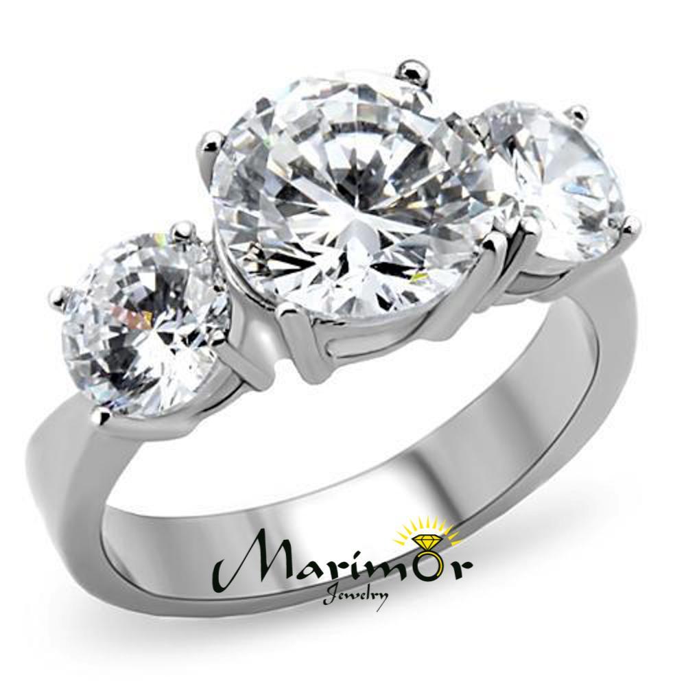 Women’s Black Baguette & Clear Round Cut CZ Stainless Steel Eternity Ring Band