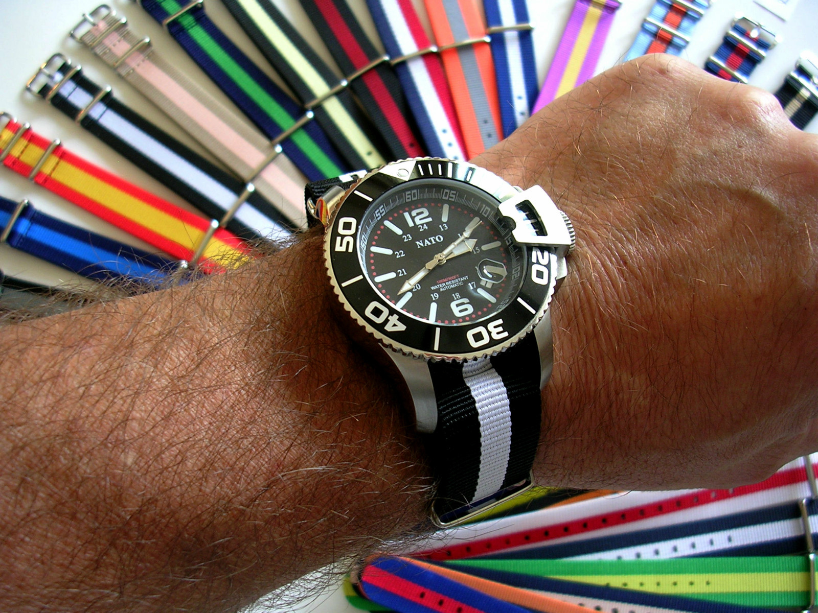 NATO G10 ® 3 Stripe Classic nylon watch band Military RAF strap Bond IW SUISSE