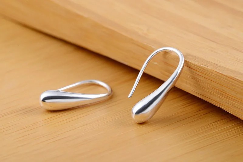 925 Sterling Silver Threader Drop Dangle Hook Earrings teardrop hanging