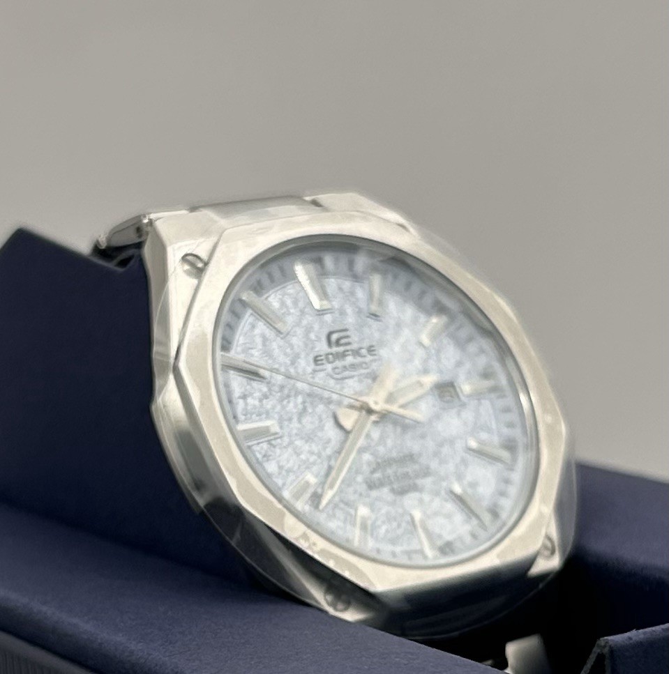 Casio Edifice Men’s Slim Octagonal Light Blue Textured Dial Quartz 40mm Watch