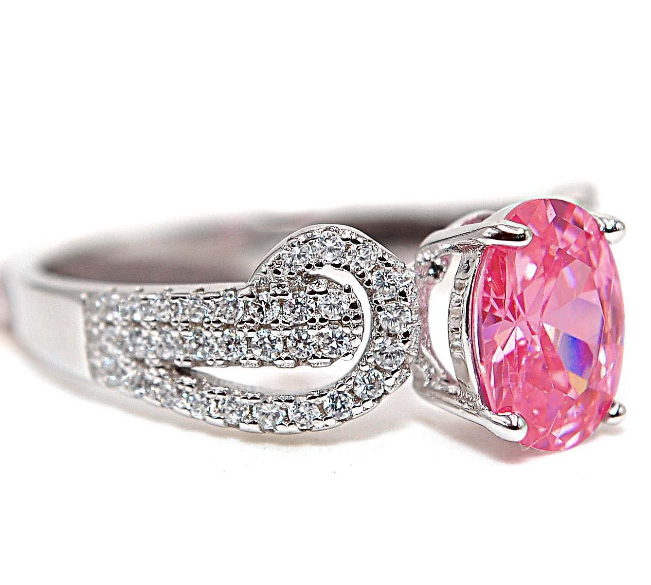 2CT Heat Treated Pink Topaz 925 Solid Sterling Silver Ring Sz 6,7,8,9 QB1
