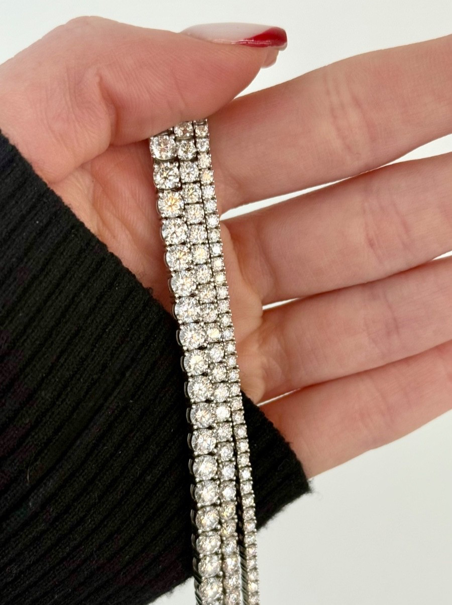 VVS Moissanite Tennis Bracelet Solid 925 Sterling Silver Men Women GRA certified