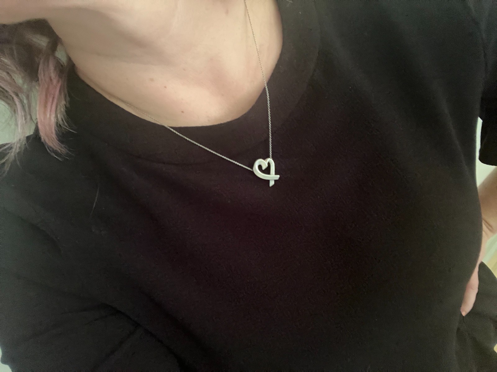 Auth TIFFANY & Co. Sterling Silver 925 Paloma Picasso Loving Heart Necklace