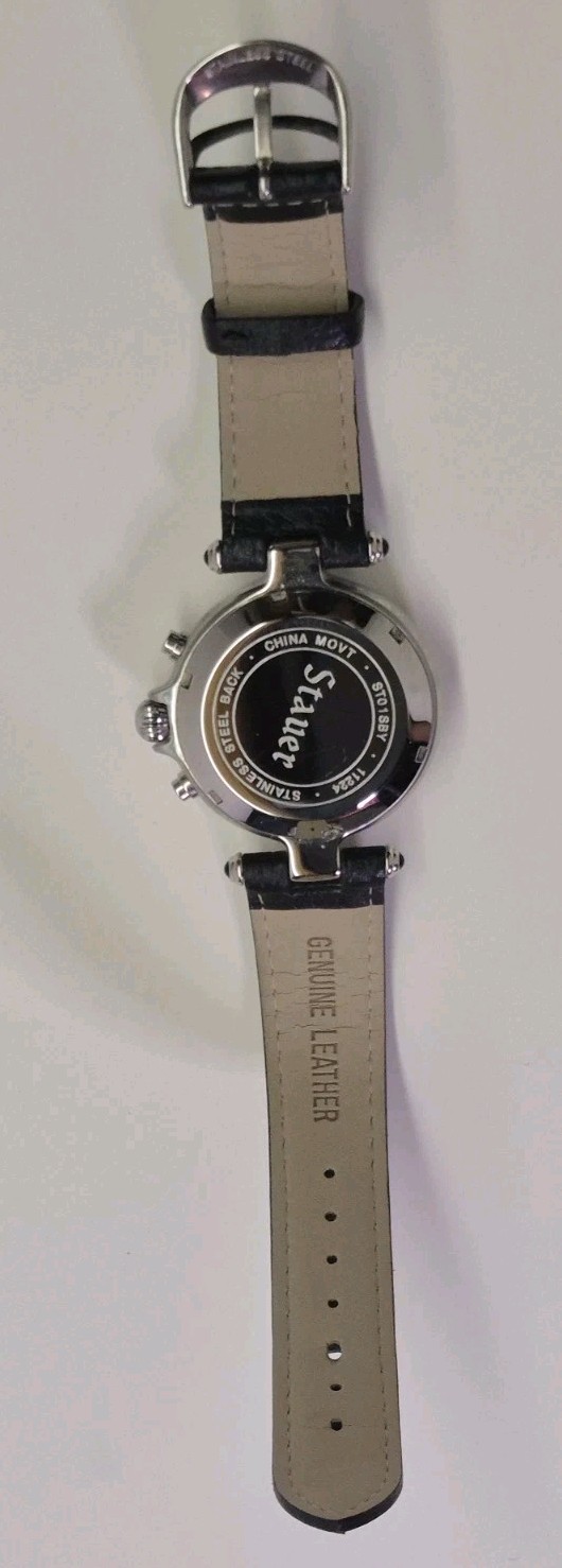 Men’s Stauer Automatic Day/Date/12 – 24 Hour/Day/Night Indicator Gold Tone Watch