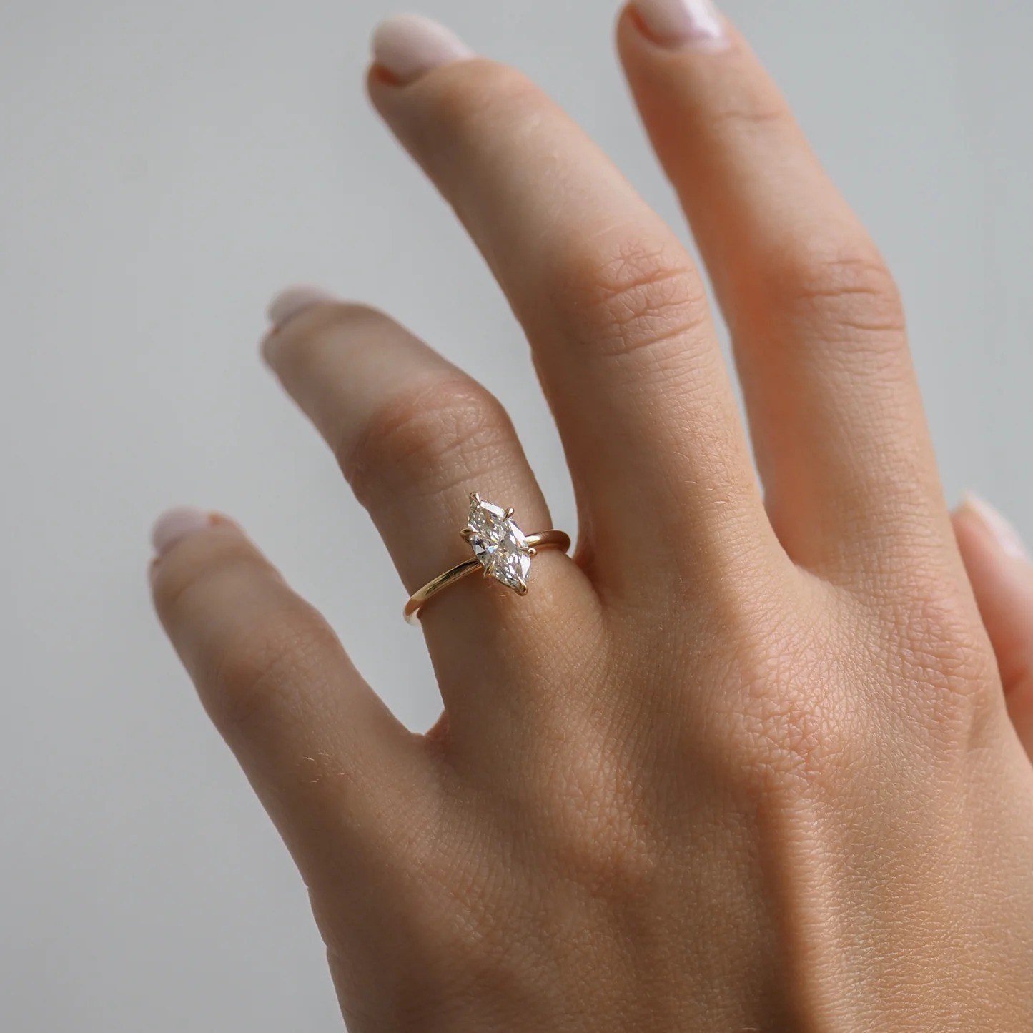 2 Ct Marquise Cut Lab Grown Diamond Solitaire Engagement Ring 14k Yellow Gold