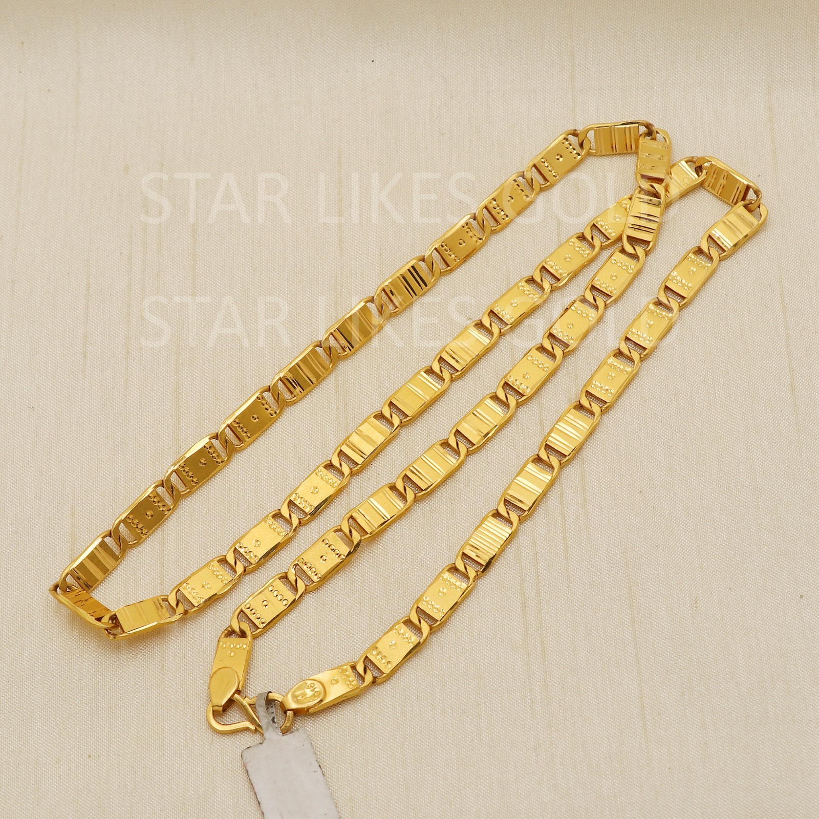 22K Yellow Gold Diamond Cut Machine Chain 21″ 20.14g 5.5mm Textured Link 916