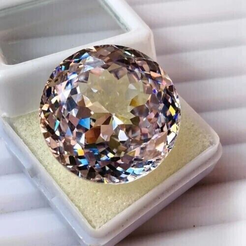 88.25 Ct+ Flawless Natural Combodian White Huge Zircon Round Cut Loose Gemstone