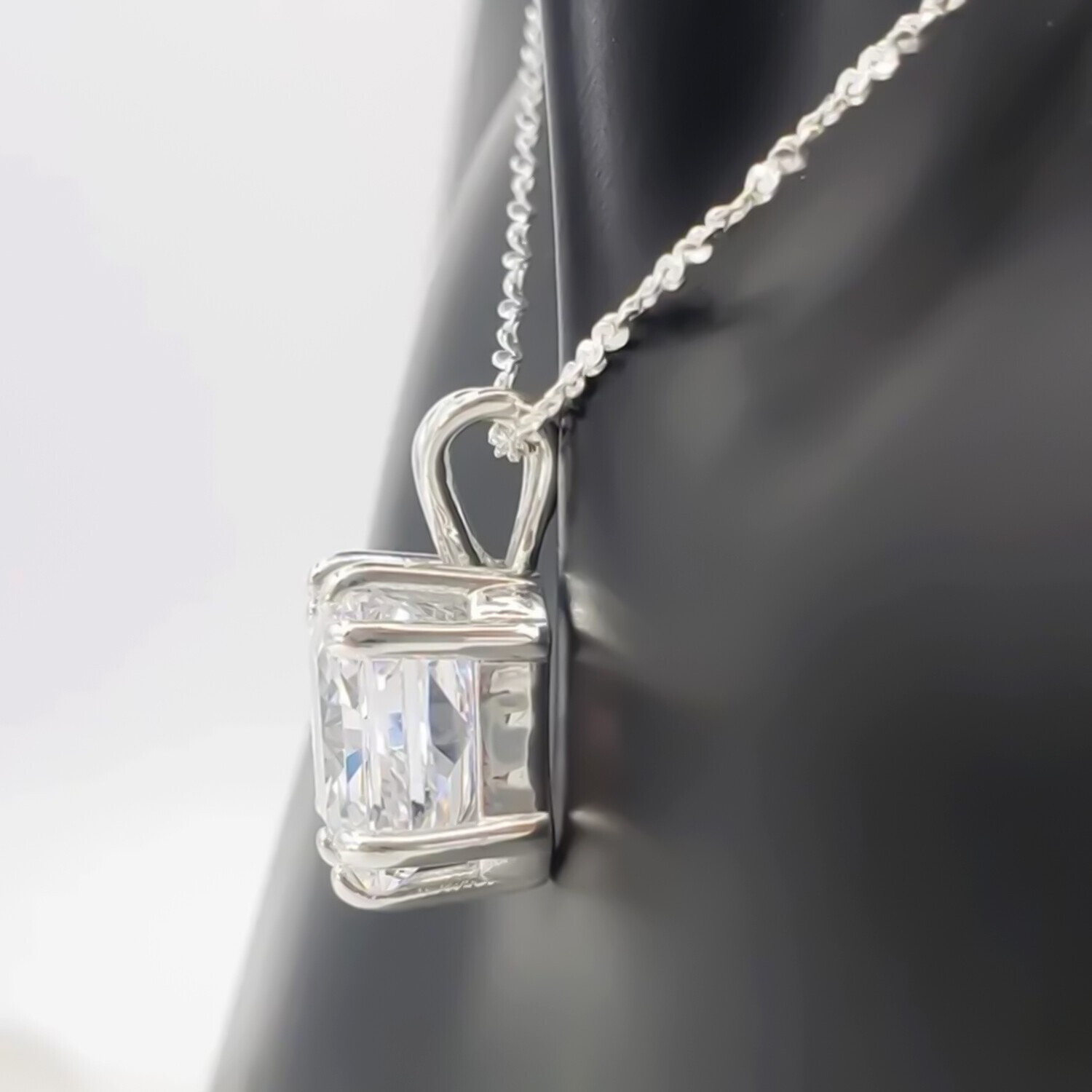 4.01 Ct Princess Cut Diamond Pendant 925 Silver Holiday Jewelry Gift