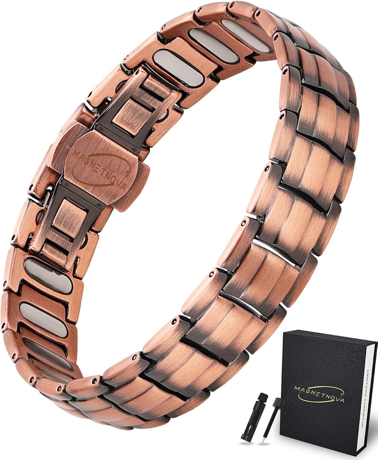 Patriotic Design Magnetic Bracelets for Men, Ultra Strength 99.9% Pure Copper Br