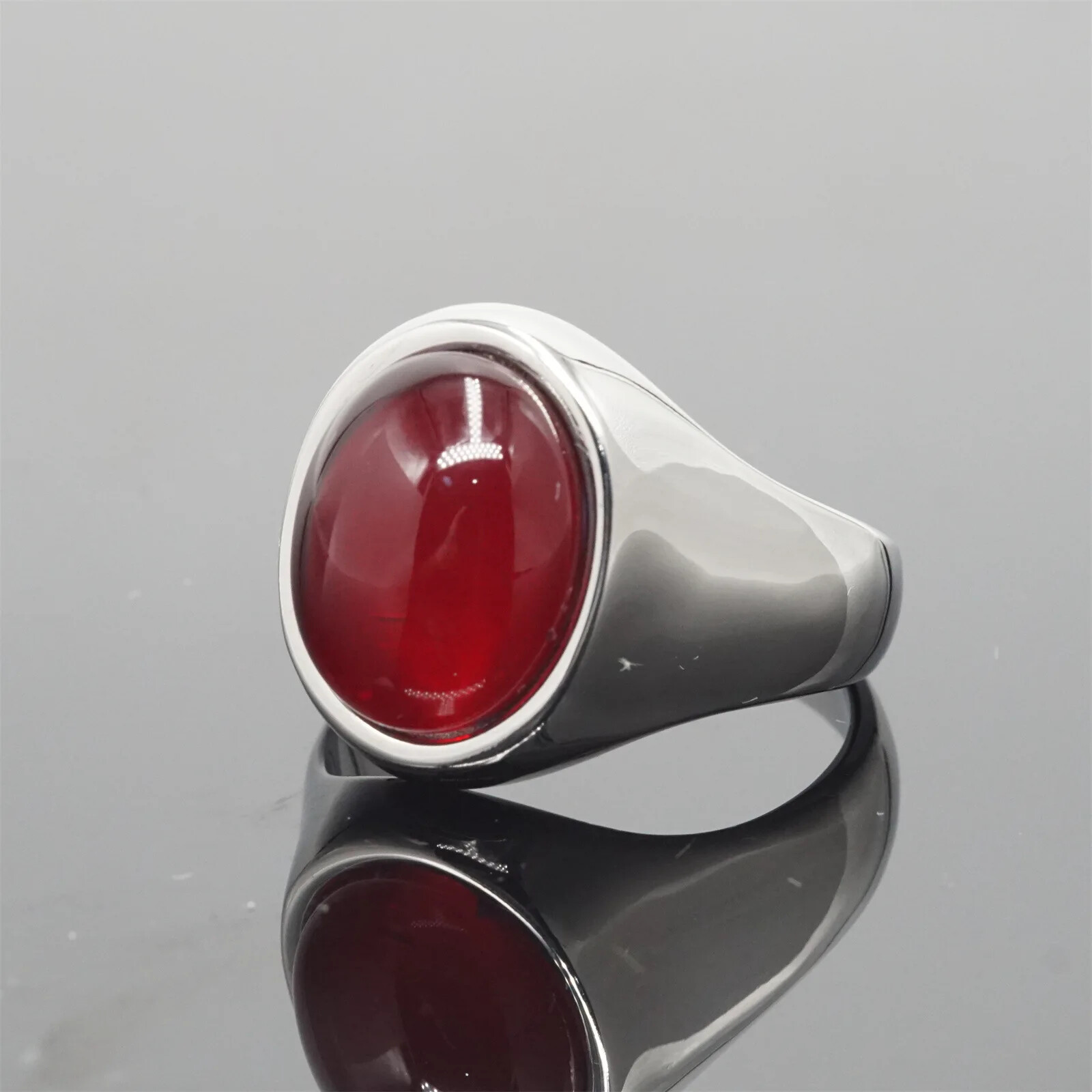 Multi Color Stone Vintage Stainless Steel Fashion Trendy Rings Size 7-12