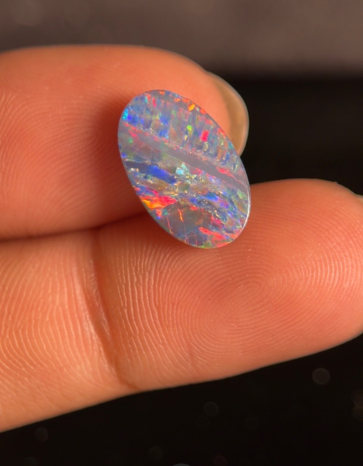 Australian Fire Opal Oval Cabochon 3.1 Ct Loose Gemstone For Jewelry Design