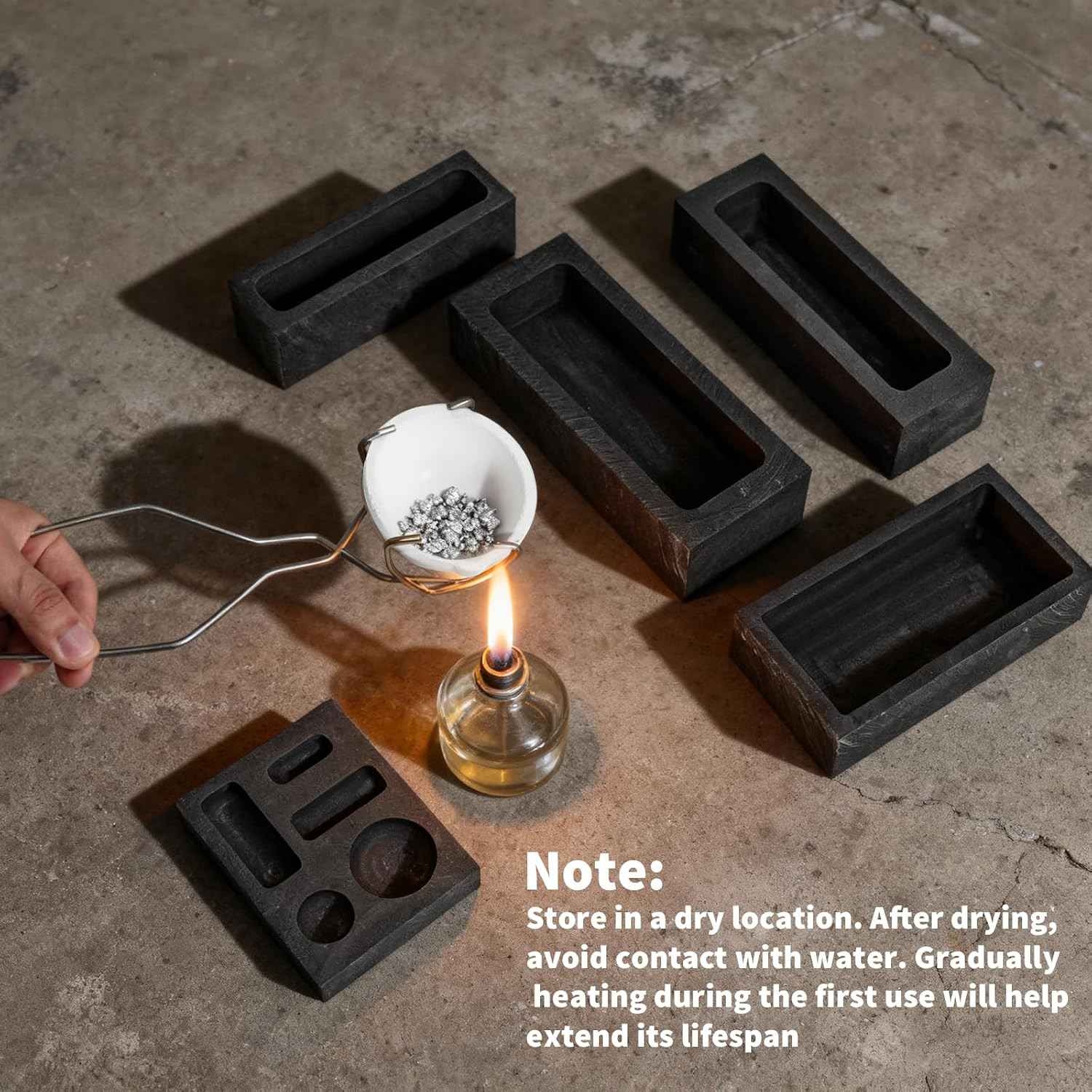 14 Pcs Graphite Torch Melting Casting Kit Includes 5-In-1 Ingot Mold 1 Quartz Cr