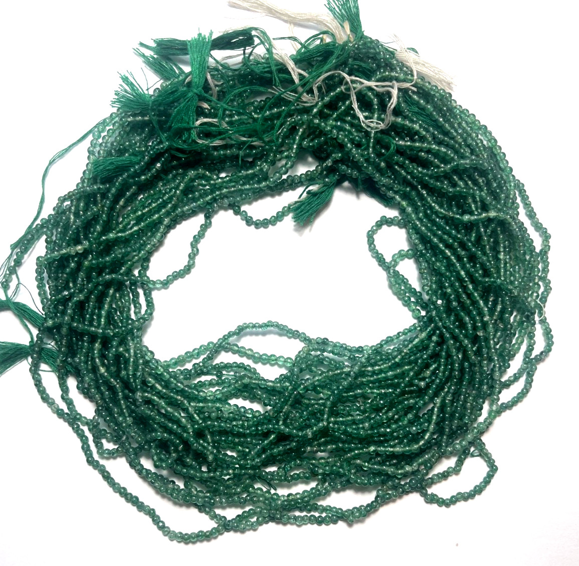 ONE VINTAGE 14.5″ STRAND 2-2.5 MM ROUND SMOOTH GREEN ONYX BEADS BELOW WHOLESALE