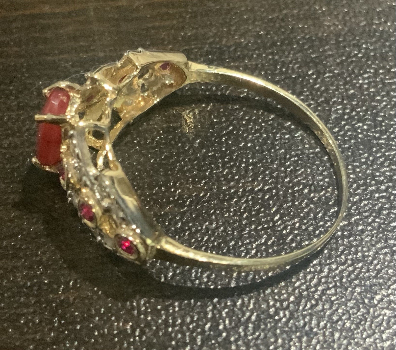 10K Yellow Gold Ruby & Diamond Ring 1.35 CTW Size 7 – New