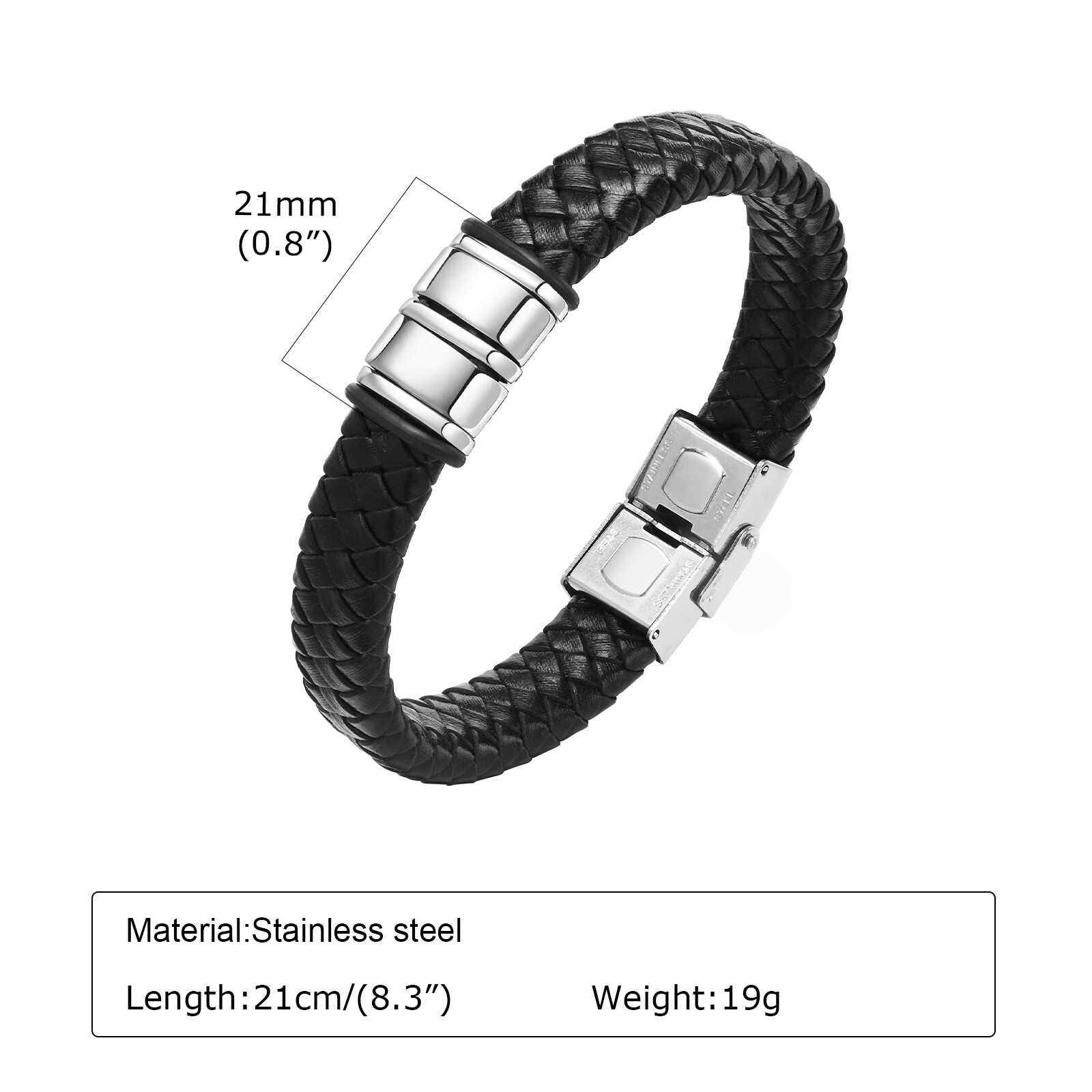 Personalised Men Leather Bracelet Custom Beads Family Name Christmas Gift Dad