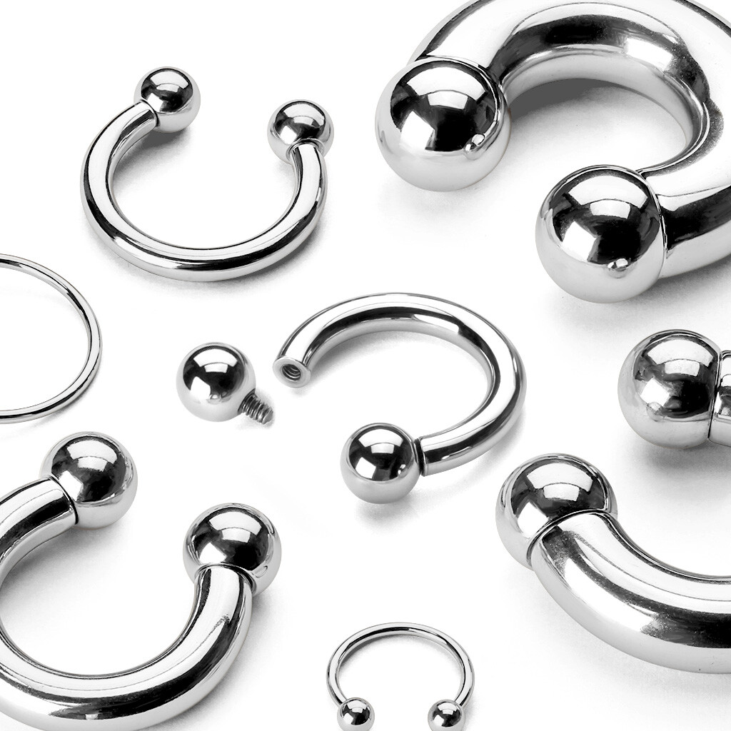 Internally Threaded Circular Barbell Horseshoe Septum, Nipple, PA, Ear Lobe