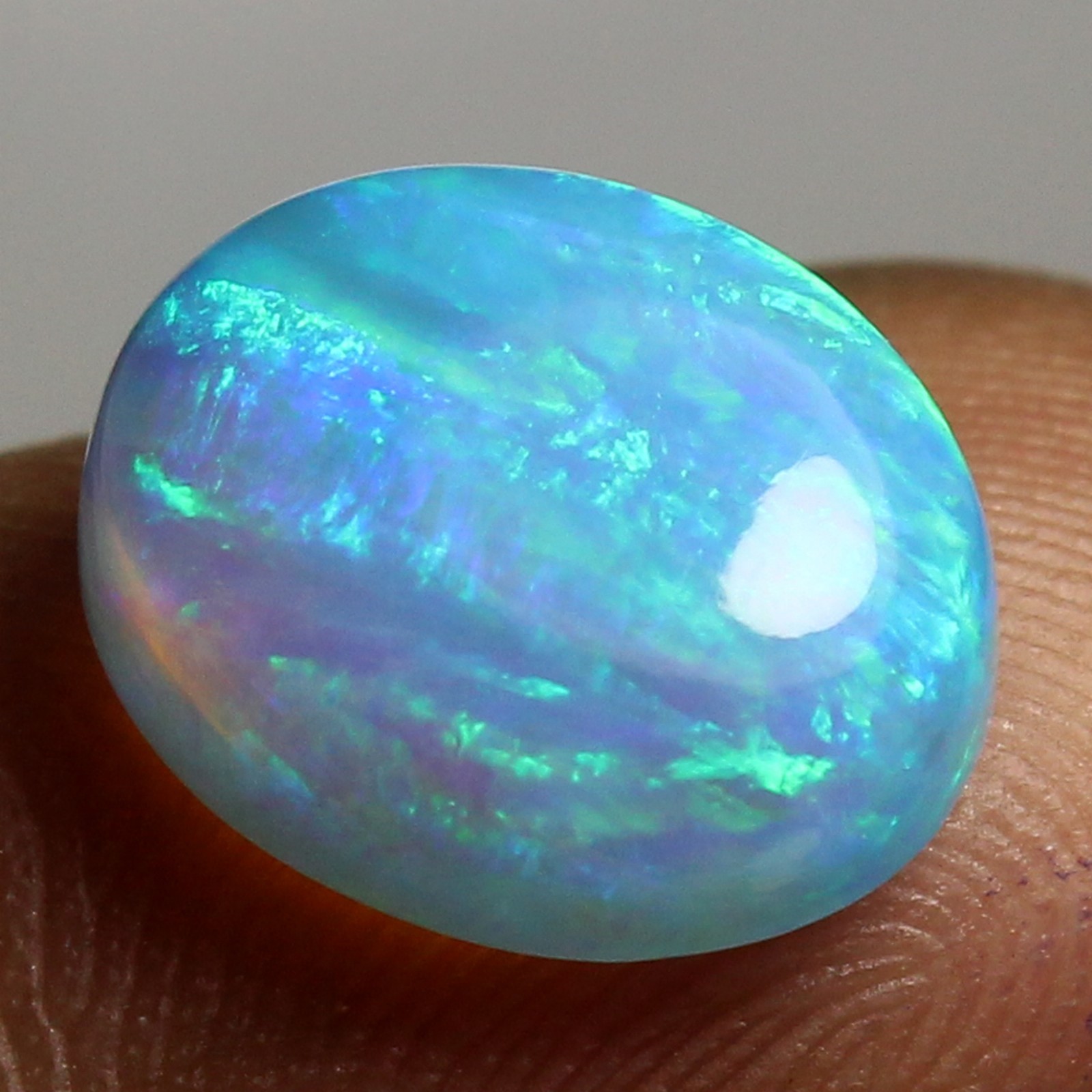 Natural Certified Peru Machu Picchu Blue Fire Opal 8×10 MM Oval Cut Gemstones