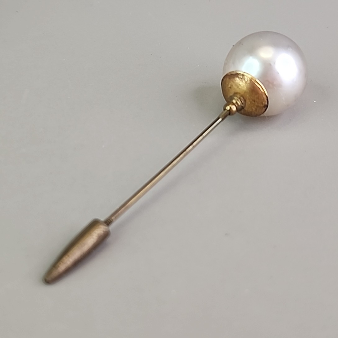 Vintage Stick Pin Gray Faux Pearl 20mm 3.25″