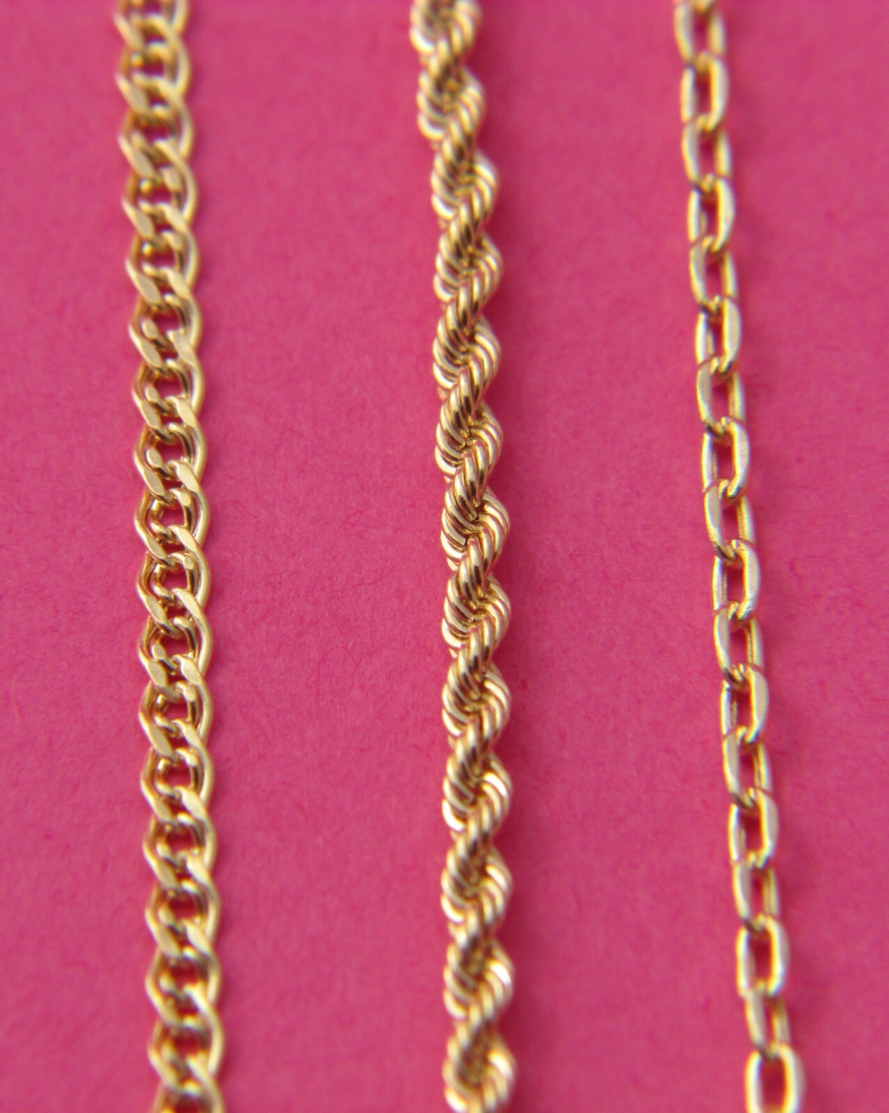 Real 10Kt Yellow Gold Rope/ Anchor / Nonna Chain Necklace real gold