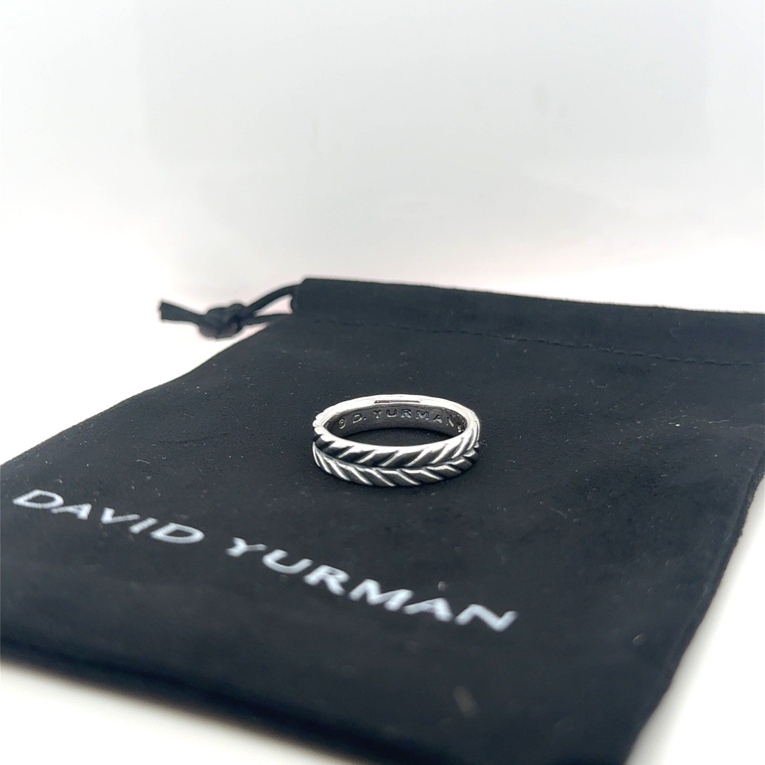 David Yurman Chevron ring | Sterling Silver Vintage Chevron Men’s SZ 8 W/pouch