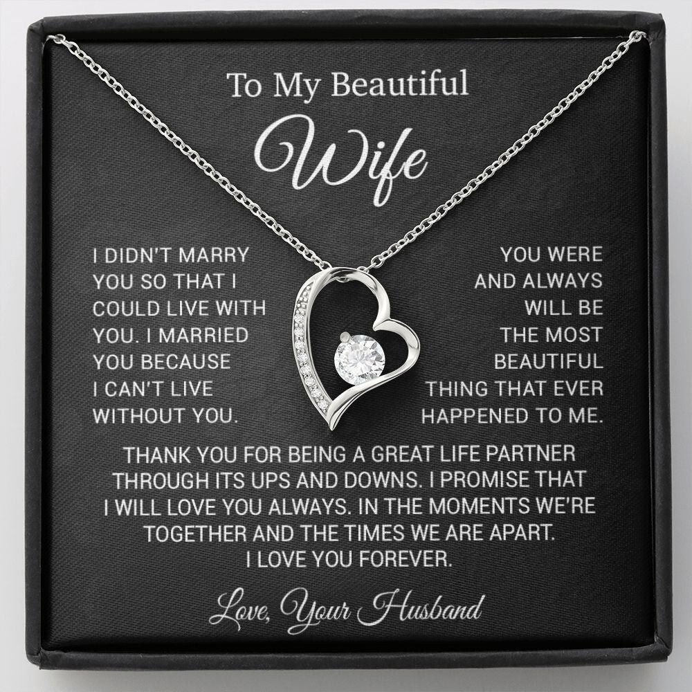 To My Wife Necklace Anniversary Birthday Gift Romantic Jewelry For Her