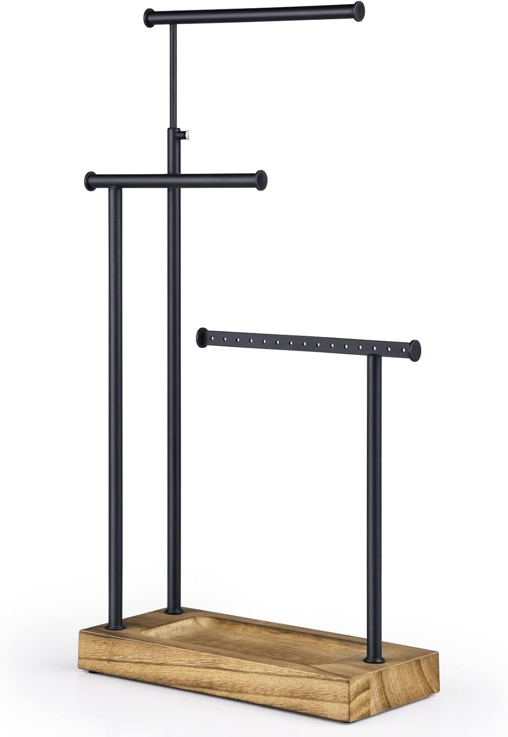 Jewelry Organizer Stand Extra Tall Necklace Holder Carbonized Black & Black
