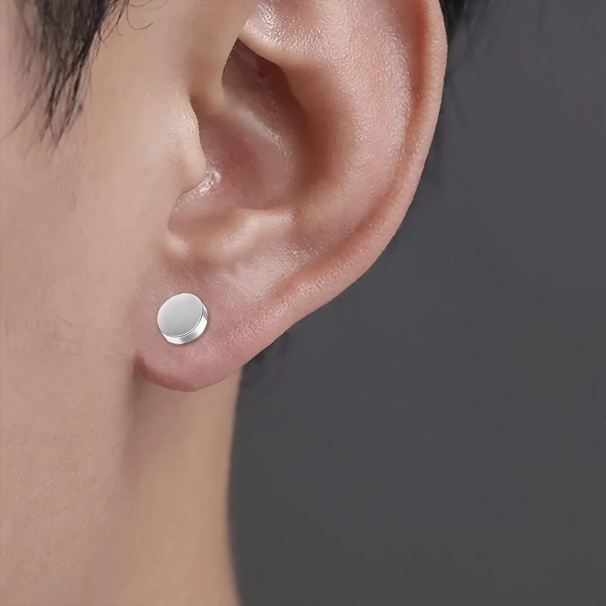 1 Pairs Crystal Strong Magnetic Ear Stud Clip Earrings for Men Women Punk Round