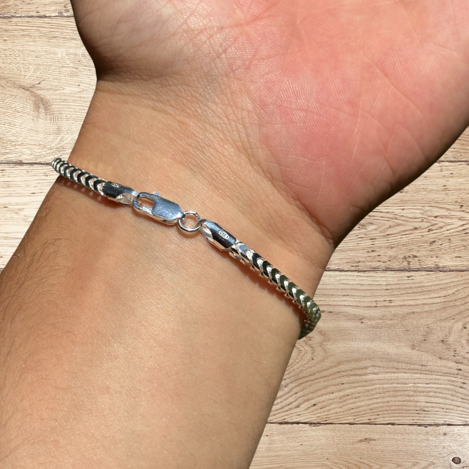 3mm Franco Link Bracelet – Real Solid 925 Sterling Silver Or 14k Gold Vermeil