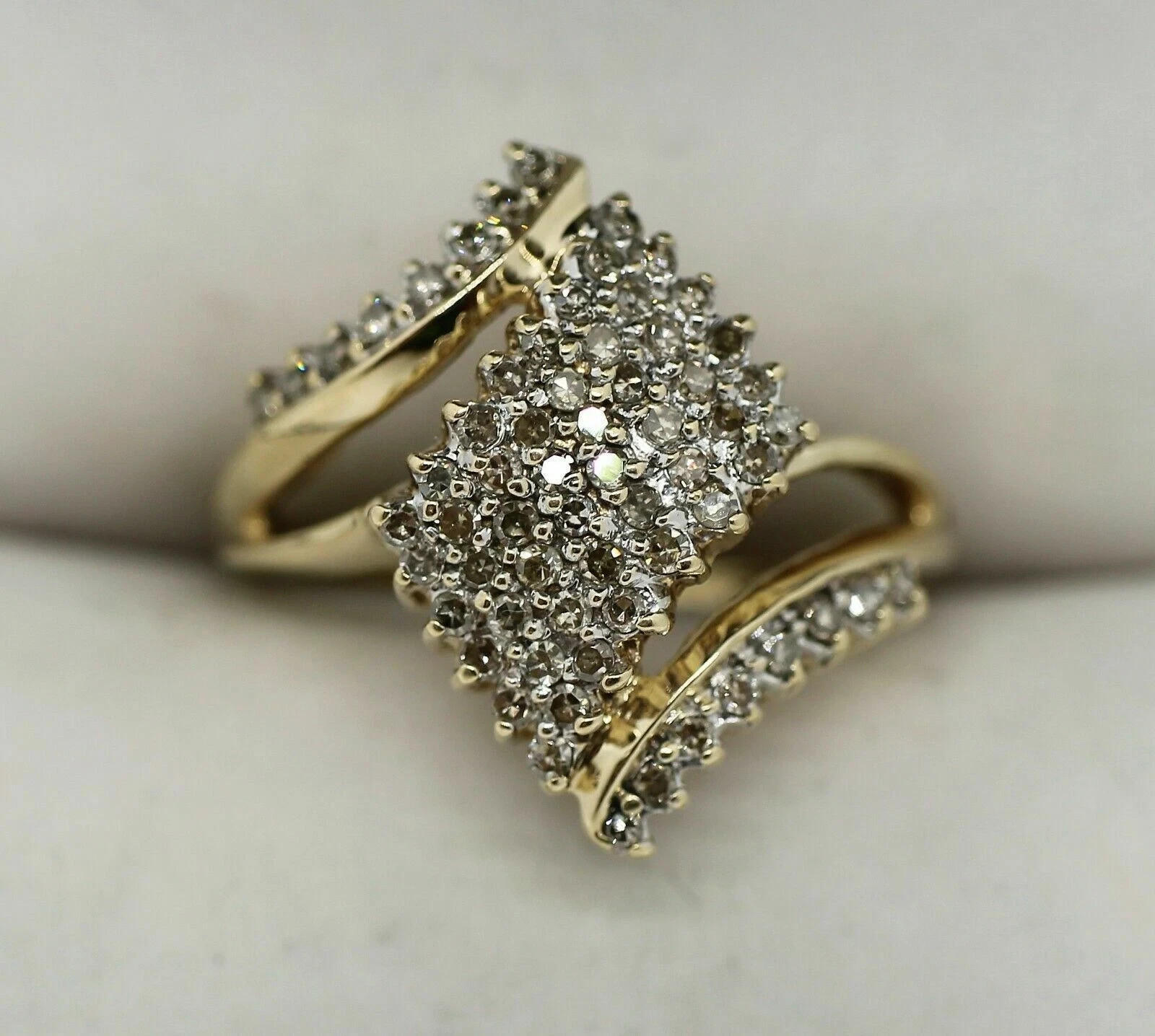 14k Yellow Gold Plated 3CT Round Cut Lab-Created Diamond Engagement Ring Women’s