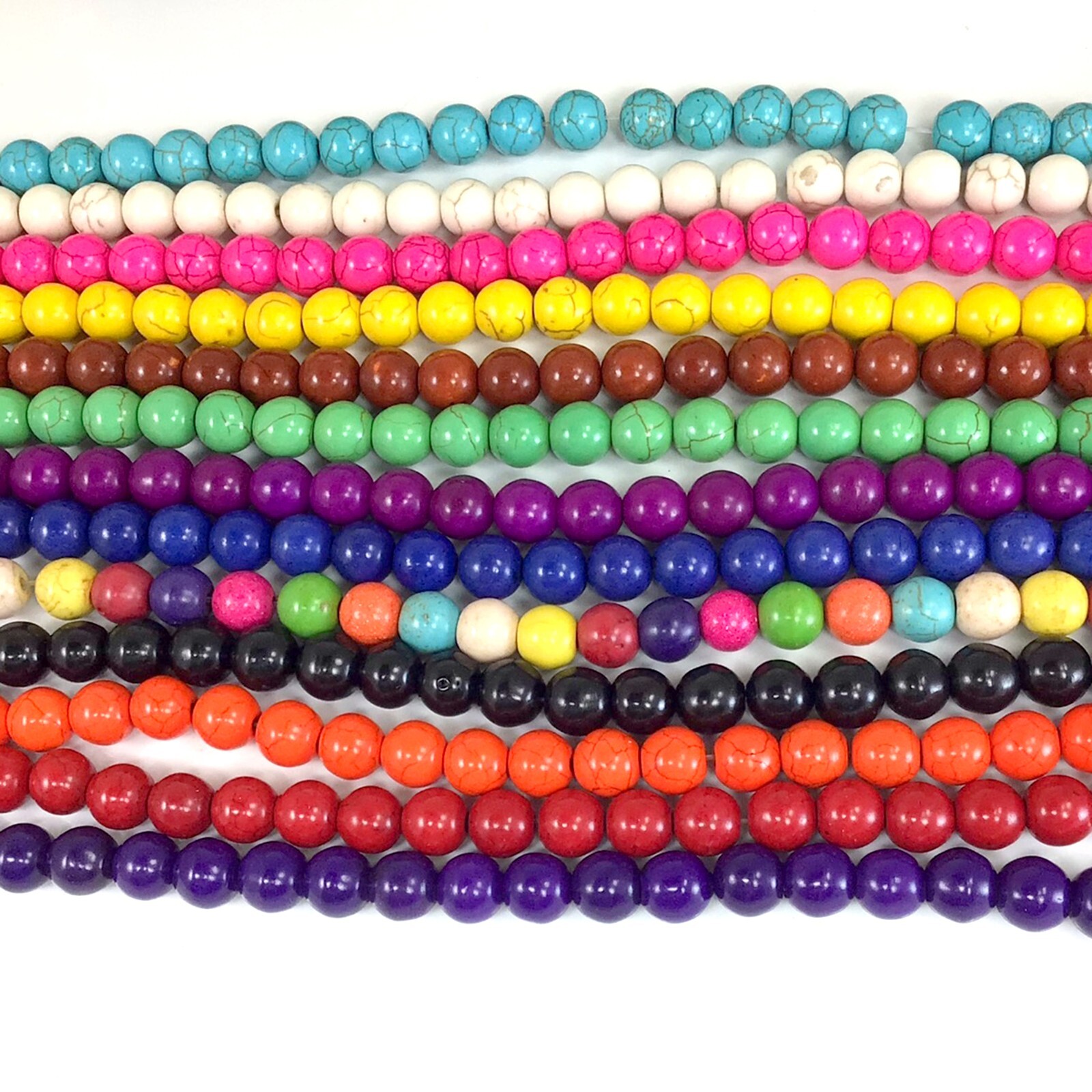 13Color Gemstone Howlite Magnesite Turquoise Round Loose Bead 15″ 4 6 8 10 12 14