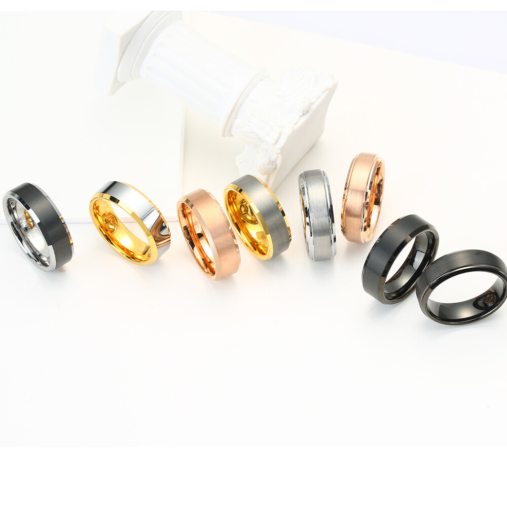 Rose Gold Color Tungsten Carbide Engagement Rings For Men Women Wedding Bands