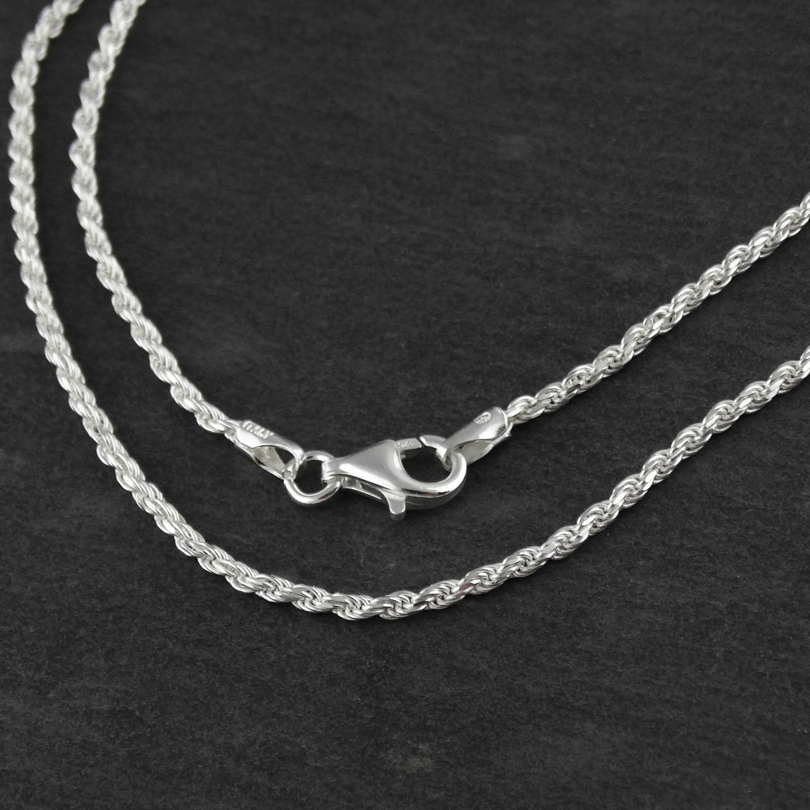 Sterling Silver Diamond-Cut ROPE Chain 1.6mm 035 Necklace 925 Italy 16″-30″ NEW
