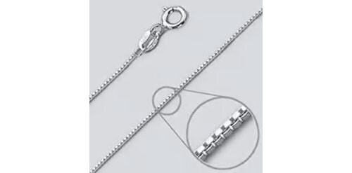 925 Solid Sterling Silver Box Chain – 18 Inches, 0.9mm Width