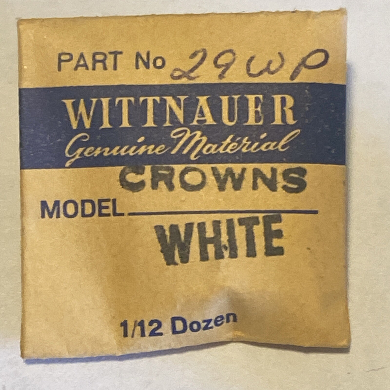 NOS Wittnauer Water Proof Crowns White & Yellow 26WP 28WP 29WP 30WP 31WP 35WP