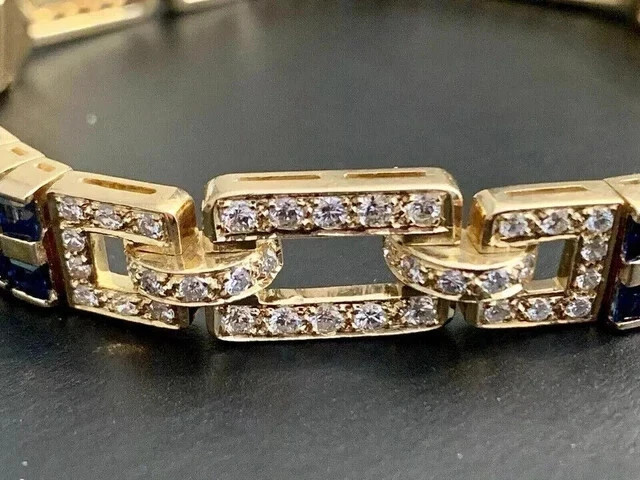 12 Ct Princess Cut Lab-Created SapphireTennis Bracelet 14K Yell Gold Plated 7.5″