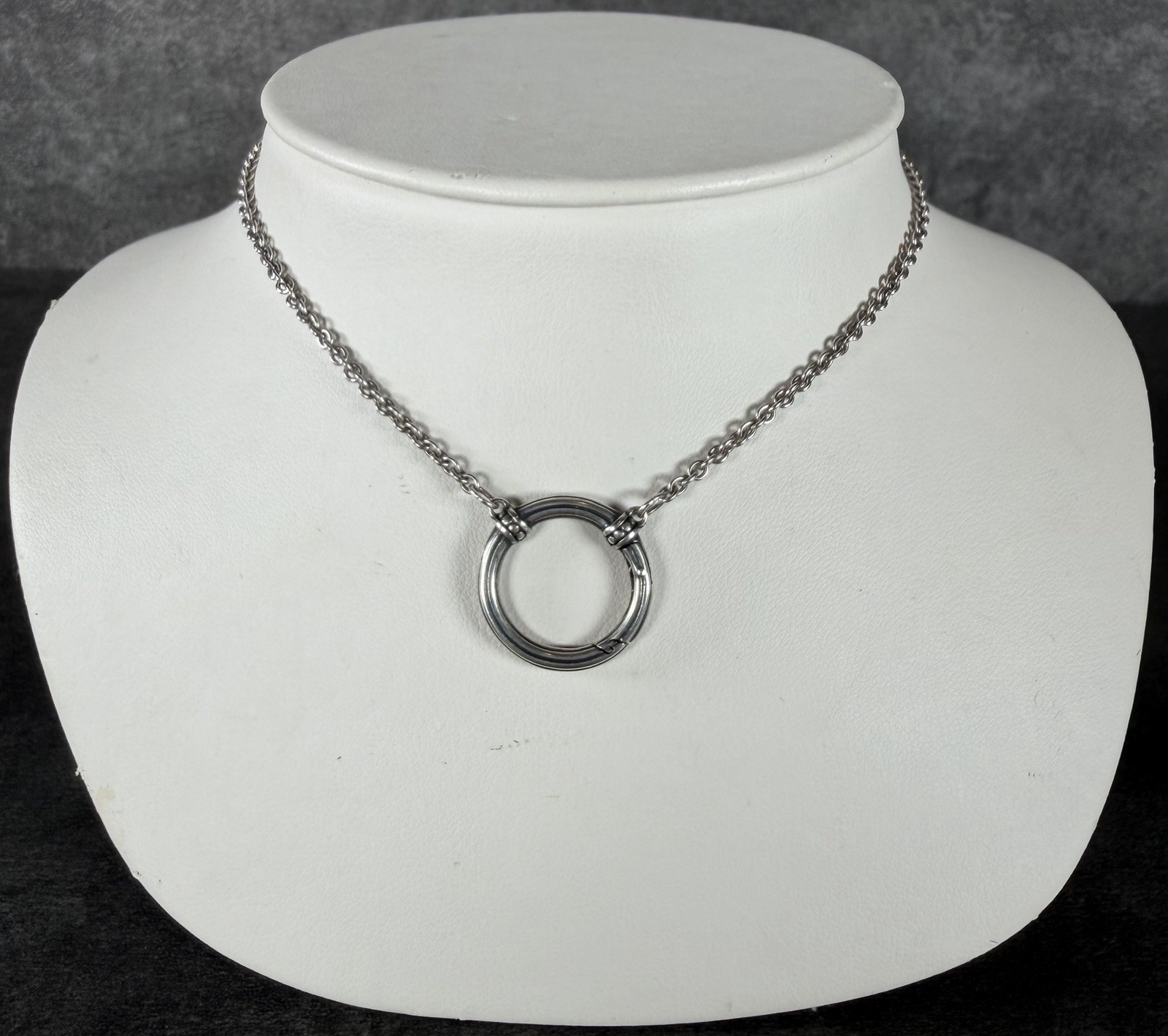 James Avery 925 Circle BEADED CHANGEABLE Charm Necklace 8.5 Grams ~ 17”