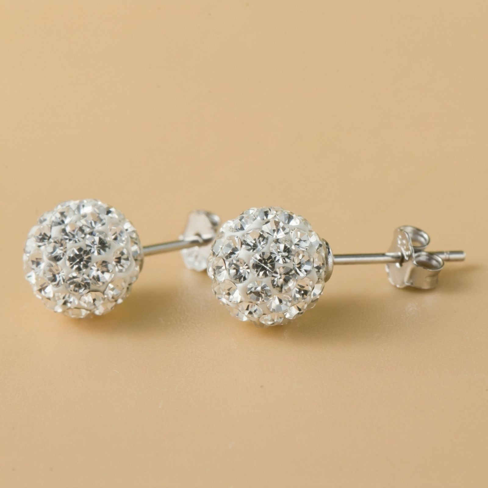 Womens Multi Gem Earrings Crystal Ball 925 Sterling Silver Plated Round Ear Stud