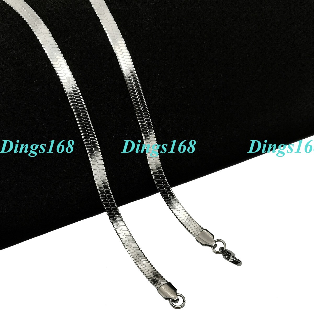 Genuine 18K White Gold Filled Tarnish-Resist 18″ 5 mm Herringbone Chain Necklace