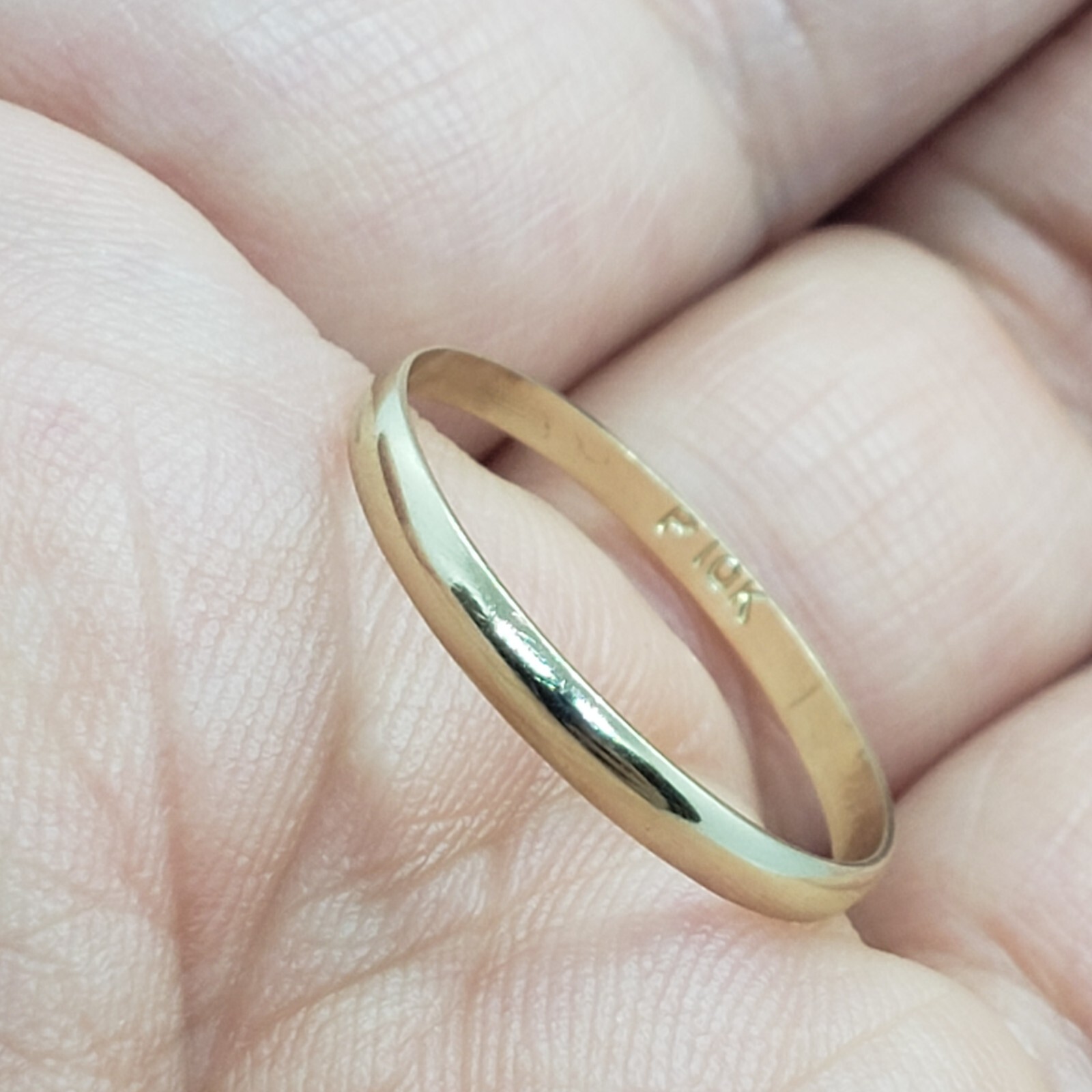 2mm 10K Solid Yellow Gold Plain Knuckle Band Simple Ring Women Sizes 2 to 7.5