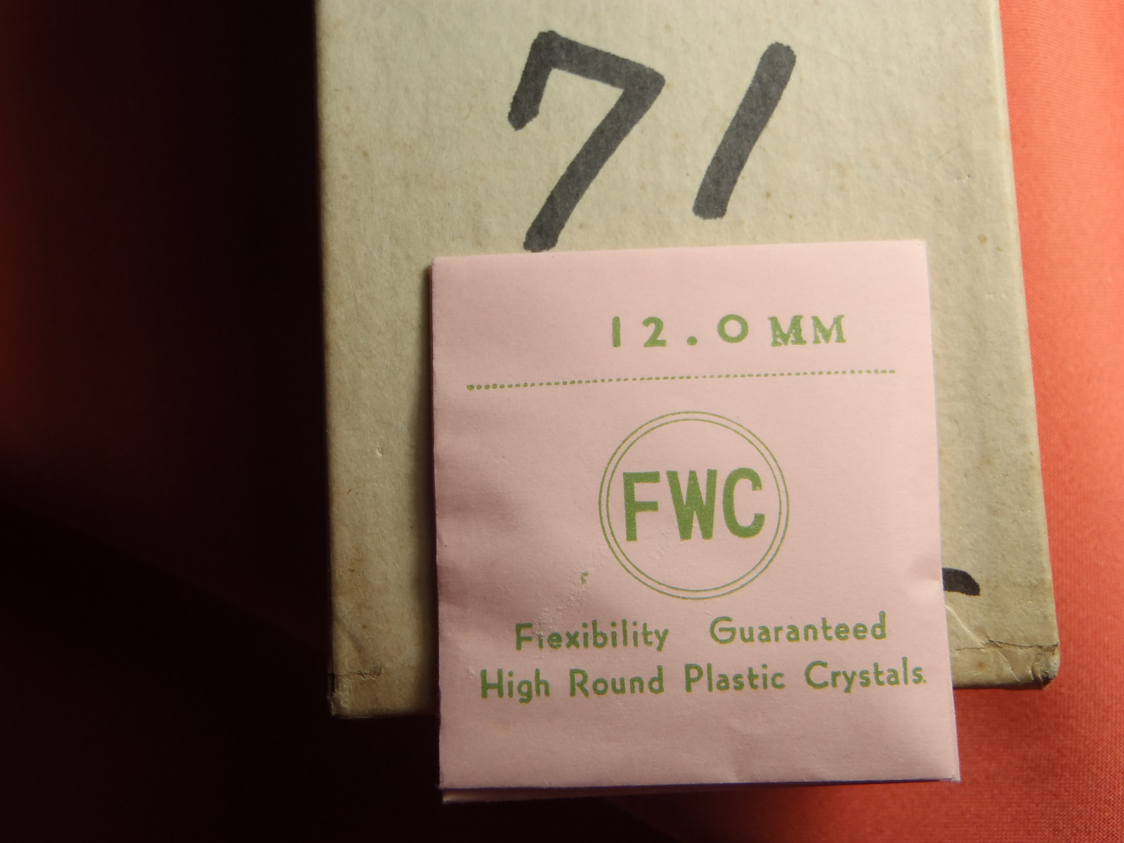 FWC HIGH ROUND Diamond Edge PLASTIC WATCH CRYSTAL 12.0 MM NOS