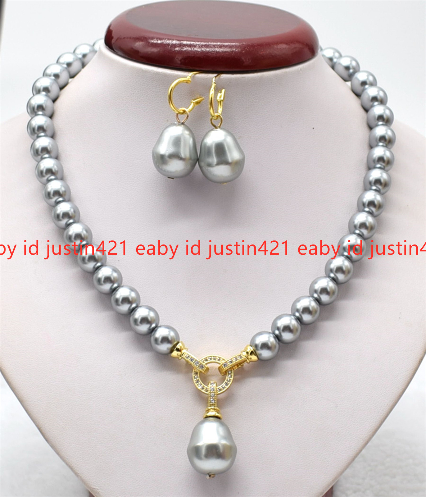 8/10mm Multicolor Shell Pearl Baroque Pendant Necklace Earring（Not real pearls）