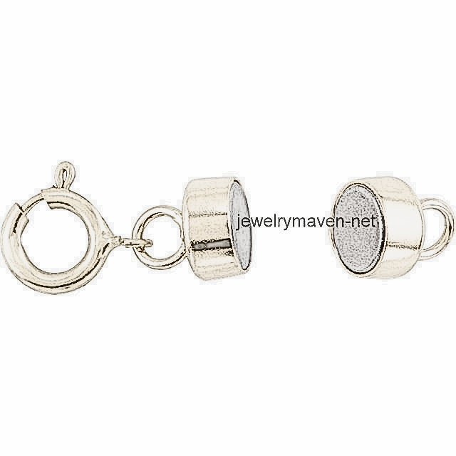 4.5mm TINY Sterling Silver MAGNETIC CLASP 1/2″ Chain Extender 5mm Spring Ring US