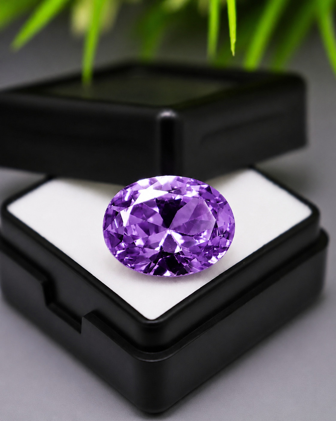 Natural Purple Zircon Oval Cut 14.45 Ct Cambodian GIE Certified Loose Gemstone