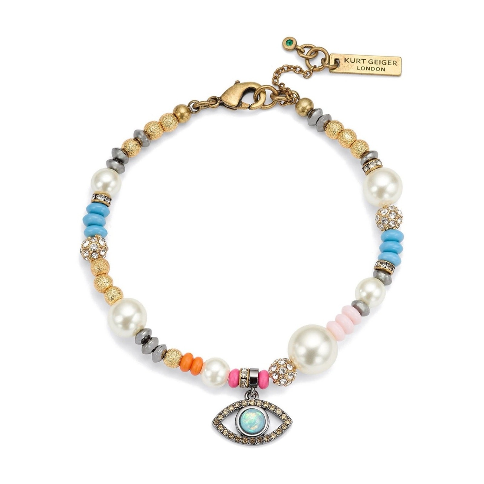 Kurt Geiger Evil Eye Charm Bead Bracelet
