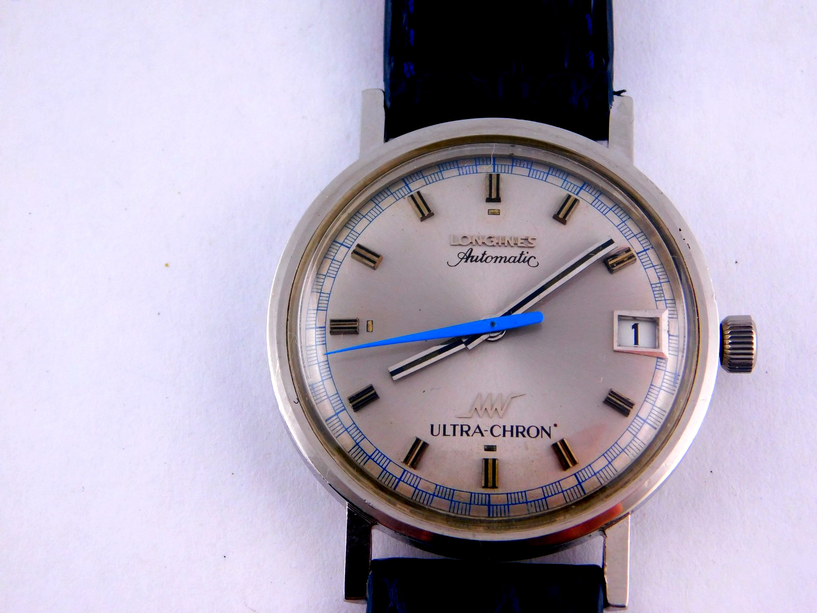 VINTAGE LONGINES ULTRA-CHRON 17J AUTO STAINLESS MENS WRISTWATCH SERVICED C.1969
