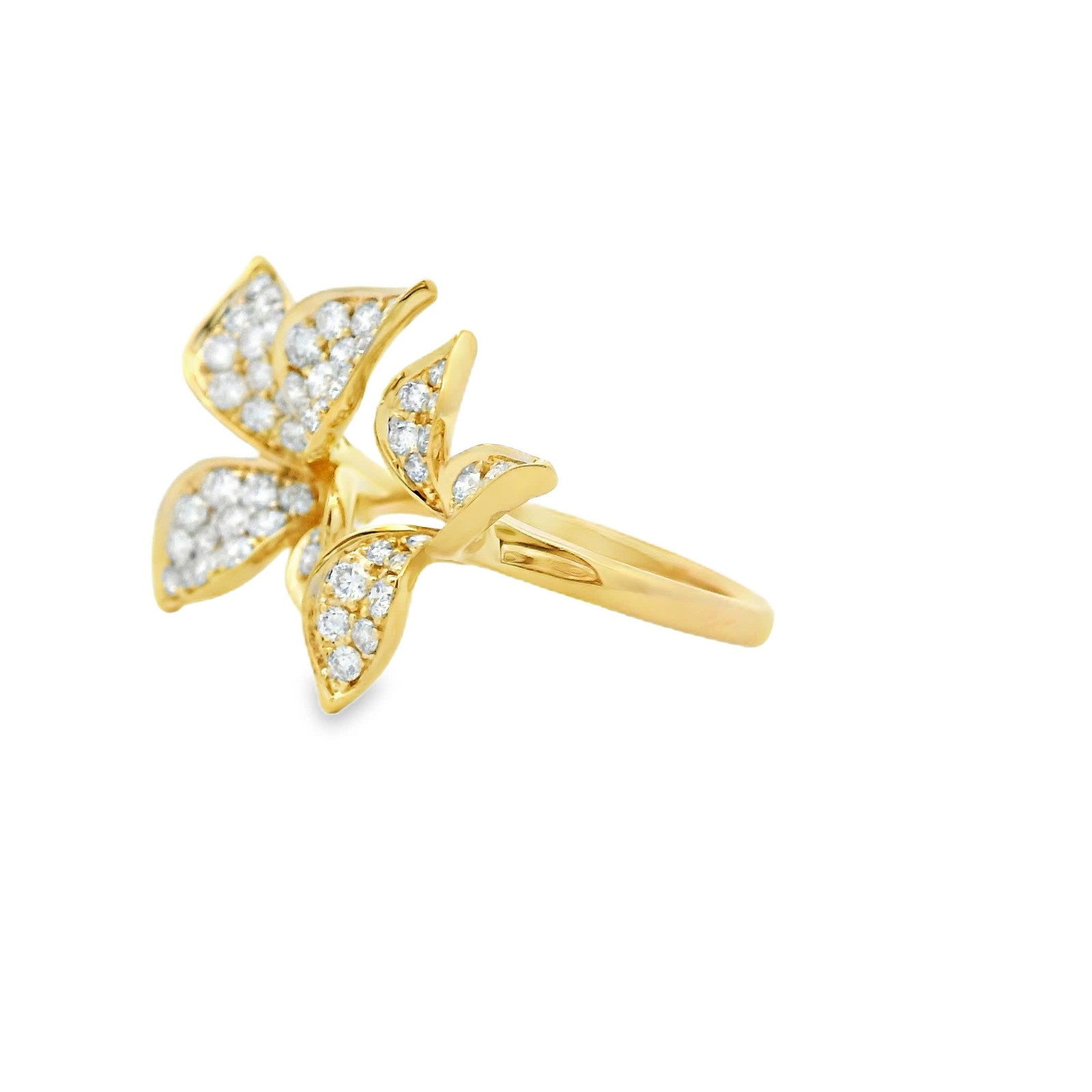 1.35ct Natural 68-Diamond Ring, 14k Multi-Tone Gold, Size 7