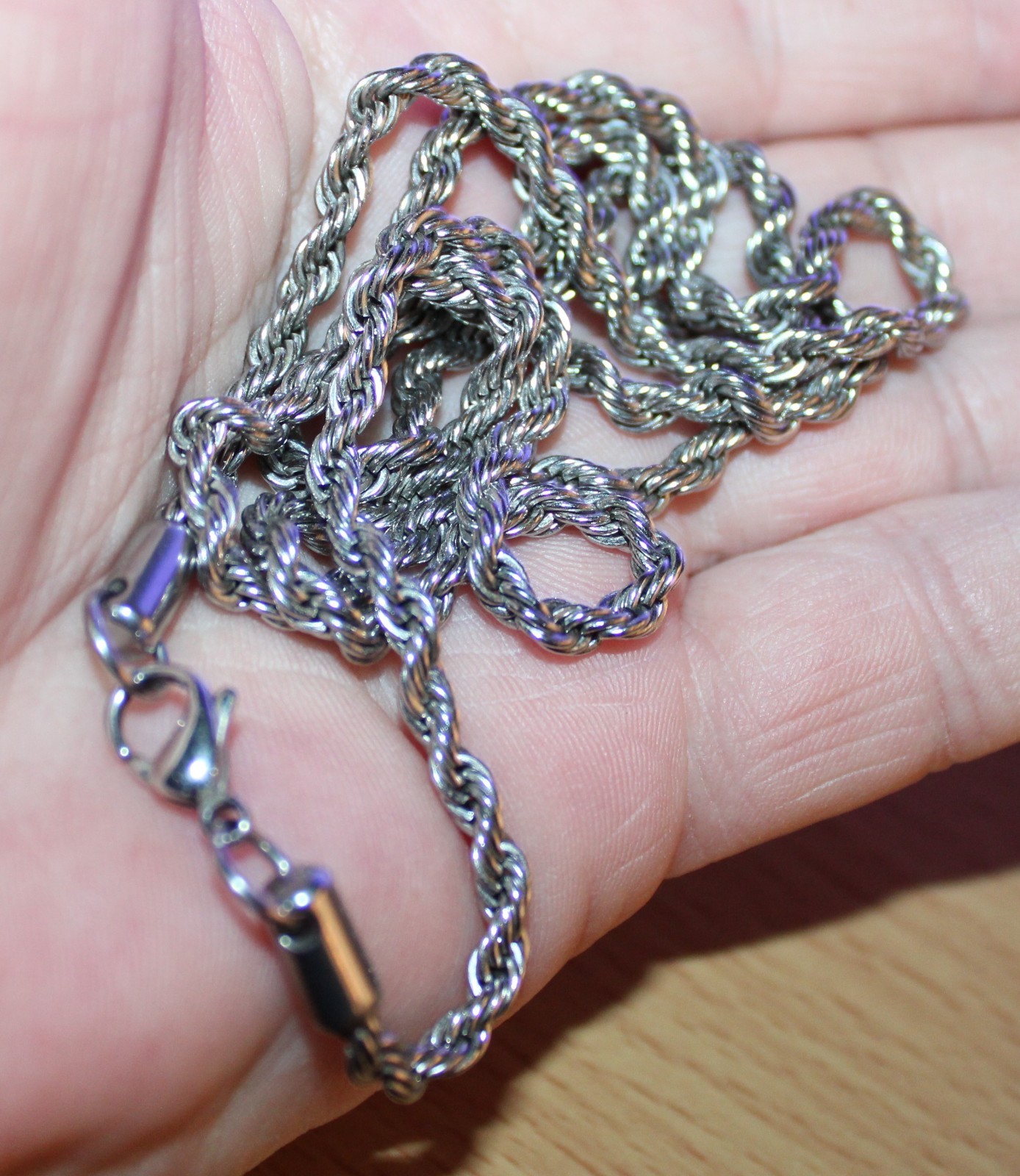 New Solid Stainless Steel 28.5″ Rope Chain Necklace 3.5 mm 25 Grams Total Weight