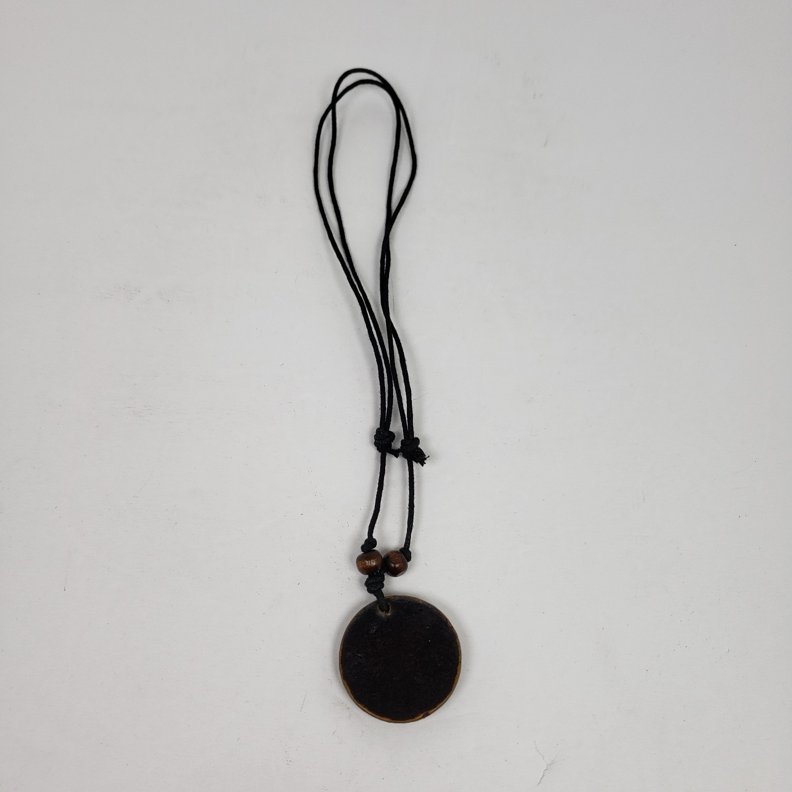 Vintage Adult Fashion Brown Yin Yang Wooden Adjustable Pendant Necklace 035
