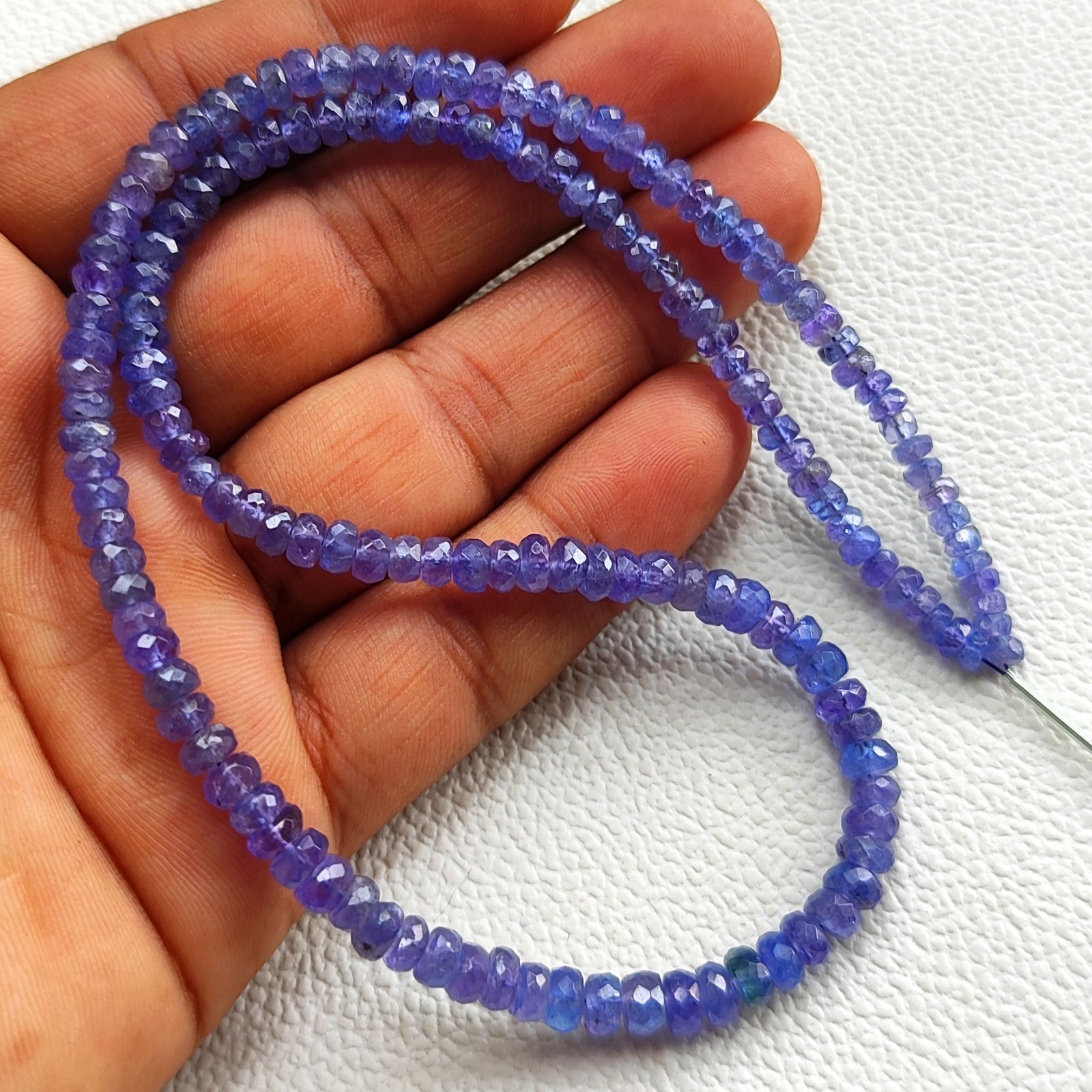 Tanzania Tanzanite Gemstone Beads Faceted Rondelle Shape 4.5mm-6mm 16″ Strand