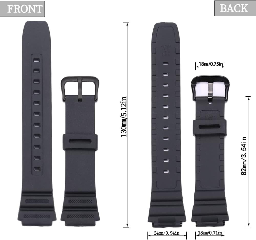 Resin Strap Compatible with Casio AE-1300 AE-1200 F-108 W-216H AE-1000w SGW-300H